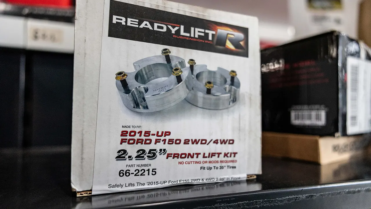 F-150 front lift kit on the counter