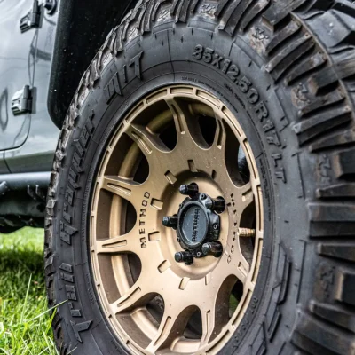 A machined Method off-road wheel installed on a customer truck.